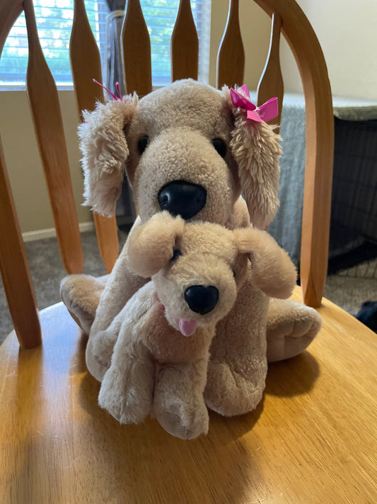 Build a Bear Mom and Baby Dog Stuffed Animal