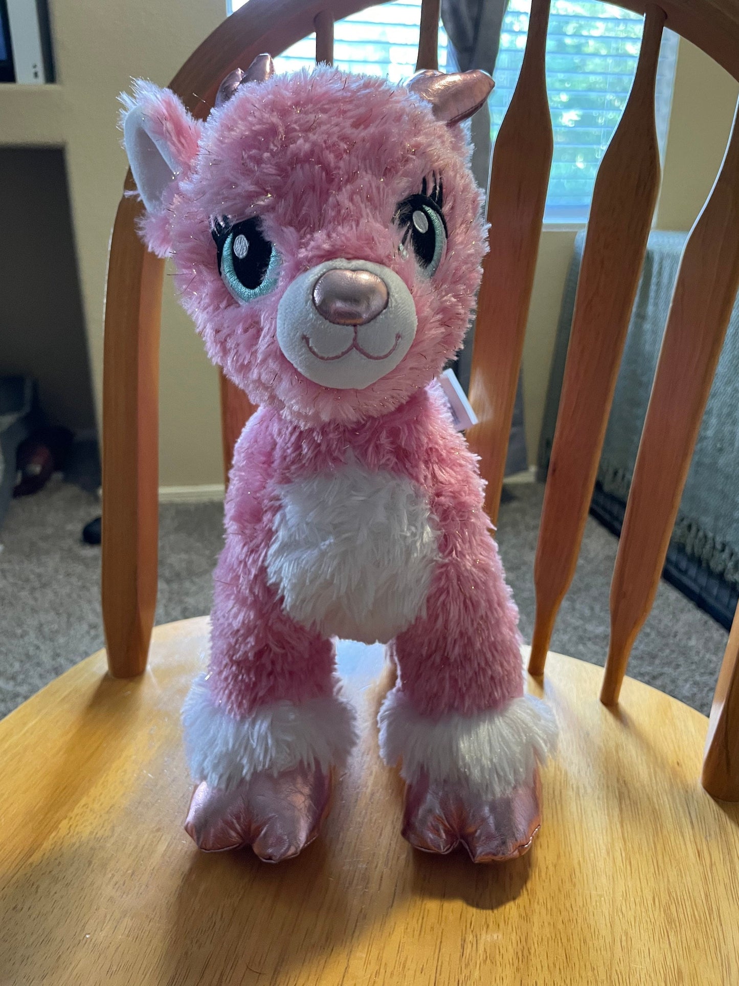 Build A Bear Pink Twinkle Sparkle Reindeer Christmas Holiday Reindeer Plush