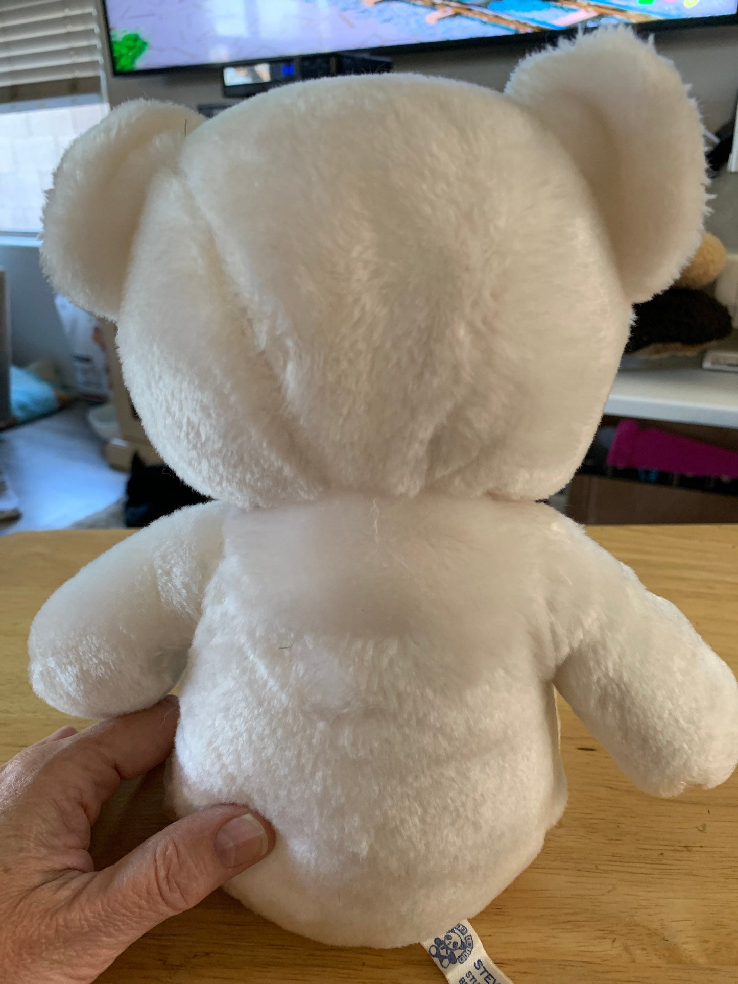 Vintage Steven Smith White Teddy Bear plush with flocked nose