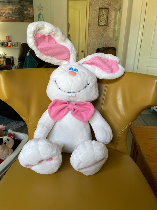 Large White Bunny Vintage Plush