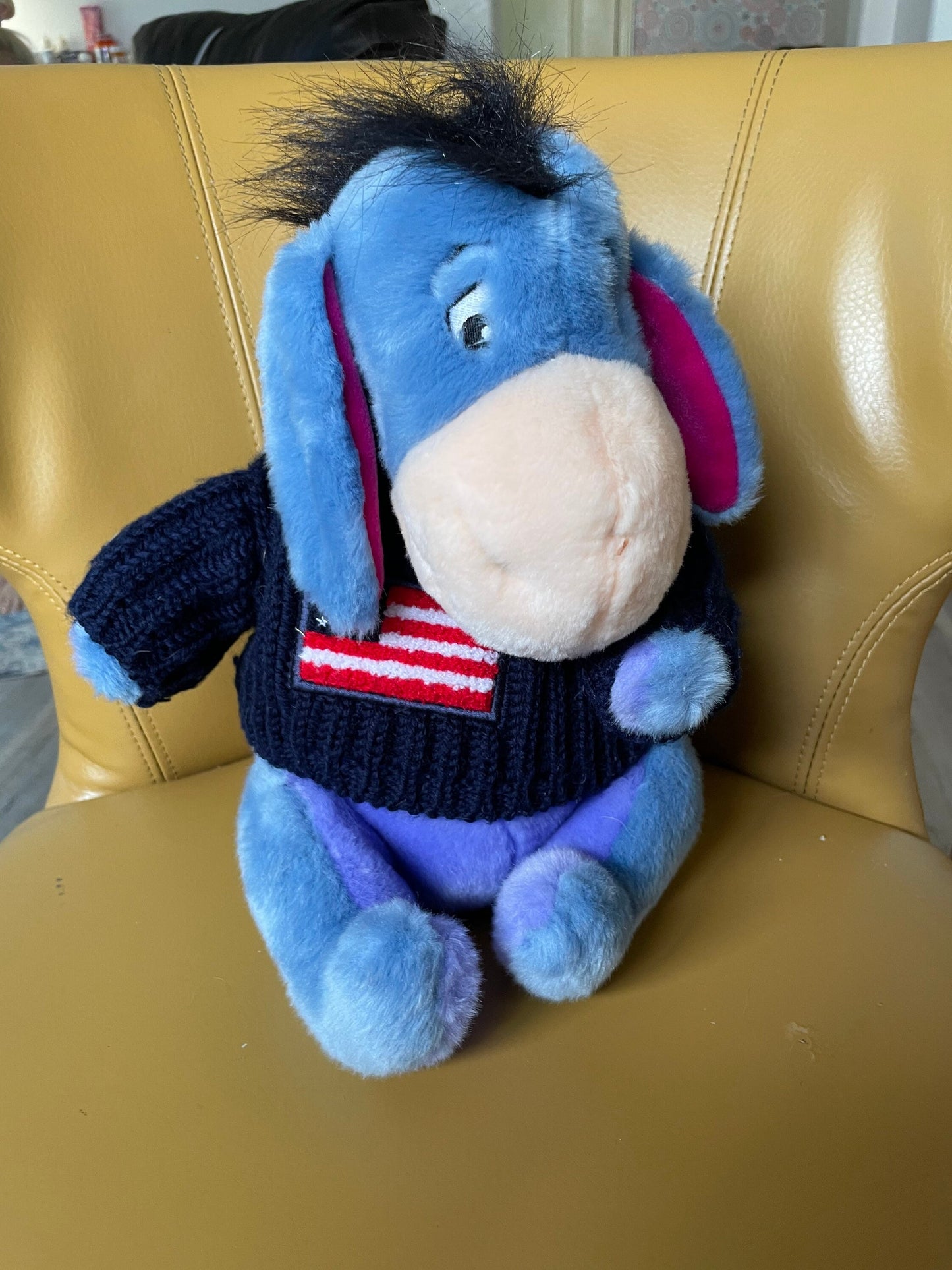 Disney Store Winnie the Pooh Eeyore Plush 12” Fourth Of July Sweater