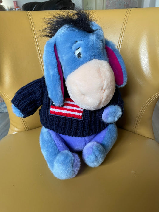 Disney Store Winnie the Pooh Eeyore Plush 12” Fourth Of July Sweater
