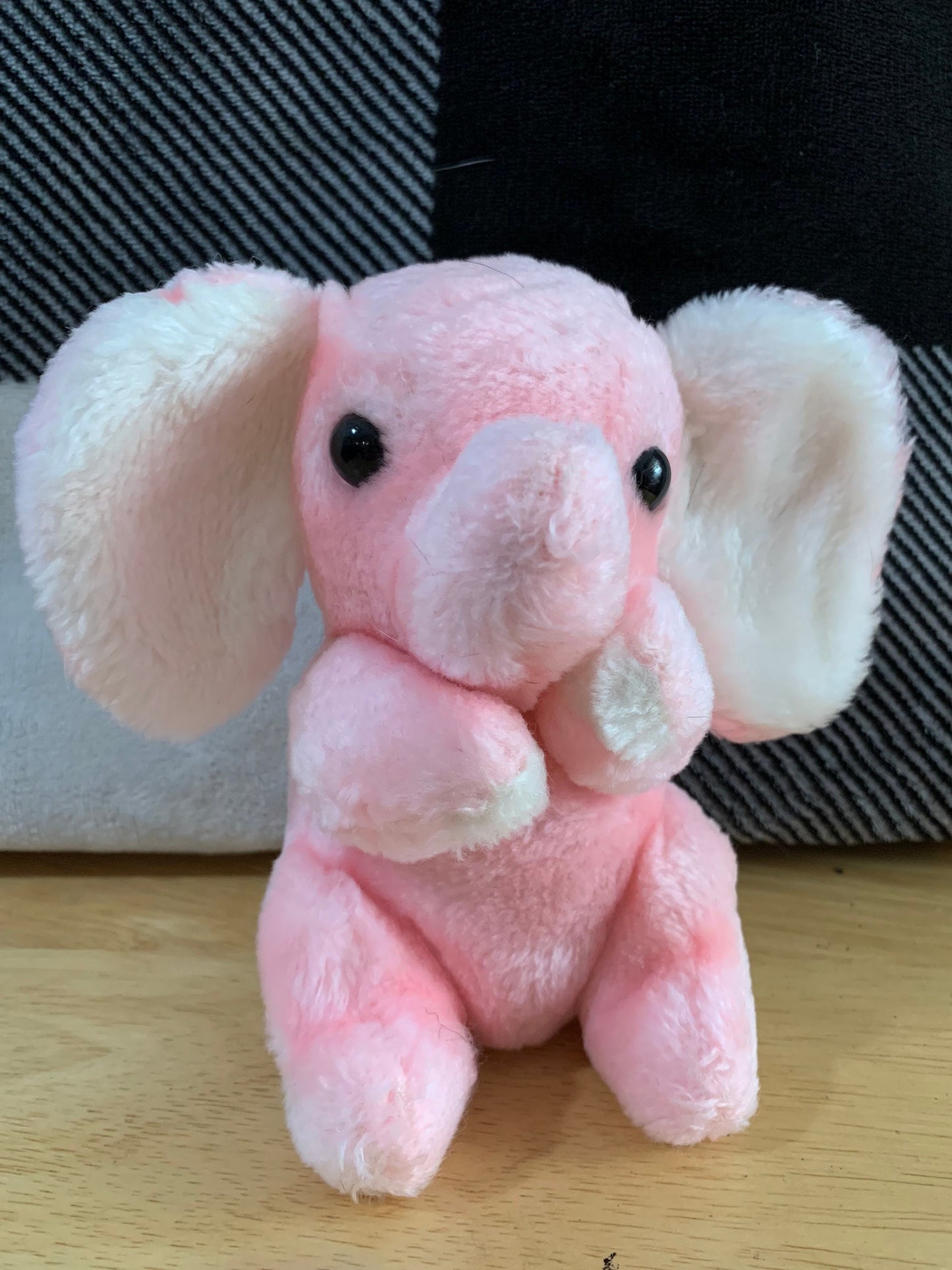 Pink And White Elephant Plush Possibly Russ or Dakin