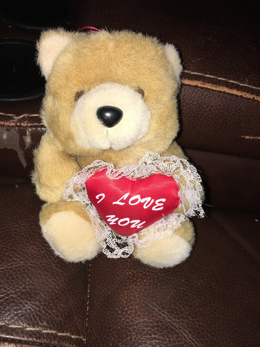 Brown Teddy Bear Plush with I Love You Heart