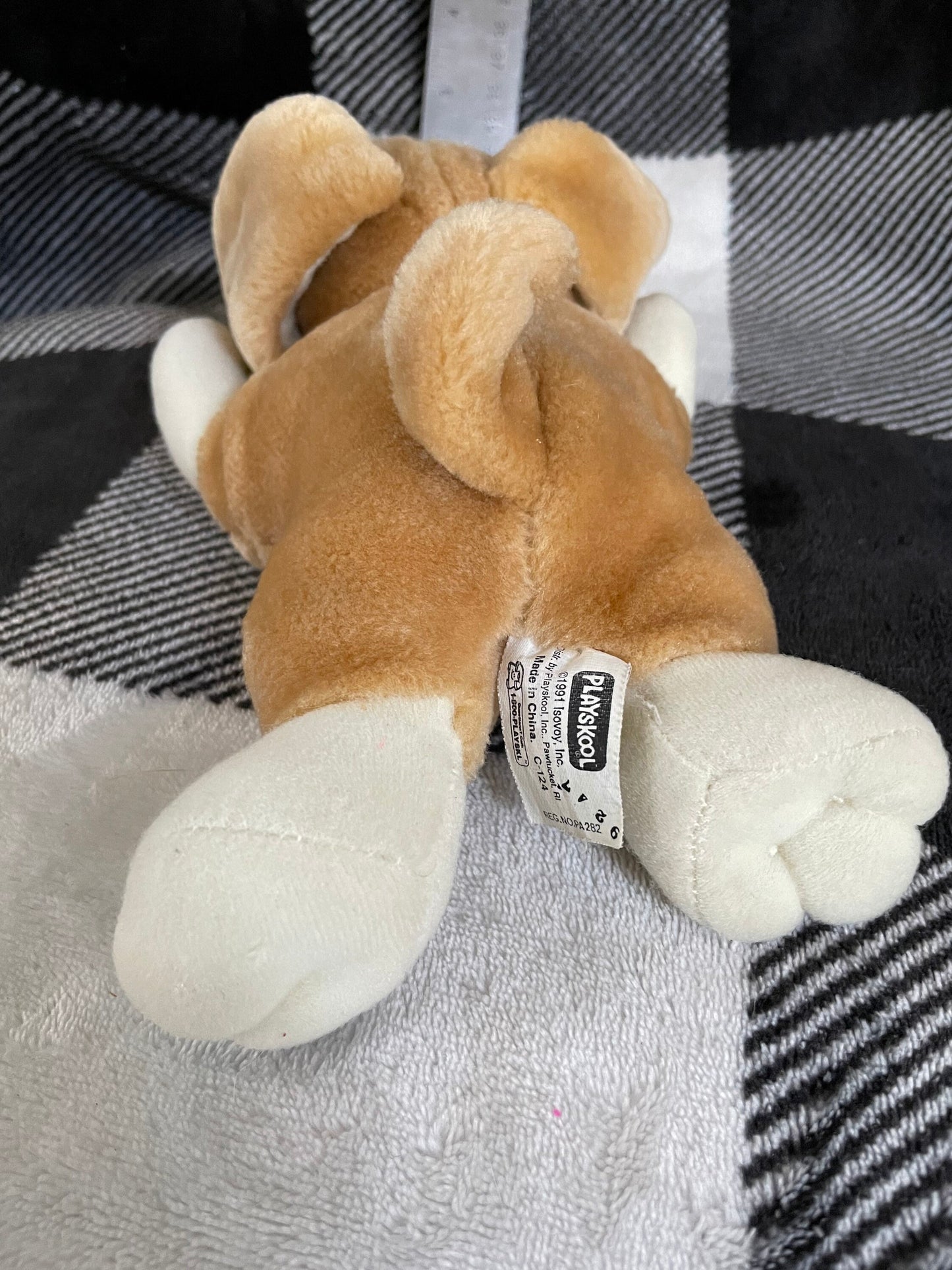 1991 Playskool Lil Pooches Stuffed Animal. Vintage. Squeeze to open mouth