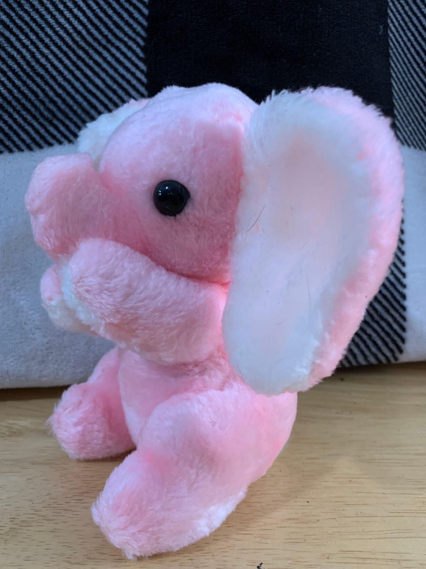 Pink And White Elephant Plush Possibly Russ or Dakin