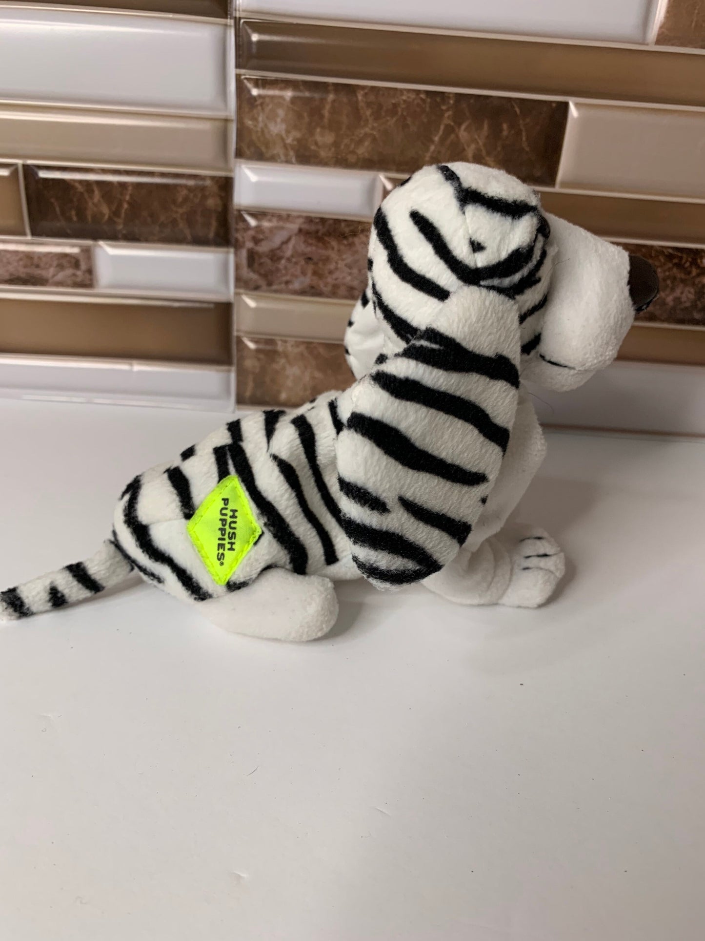 Vintage Hush Puppies Beanie Plush - Zebra Stripe Applause Animal
