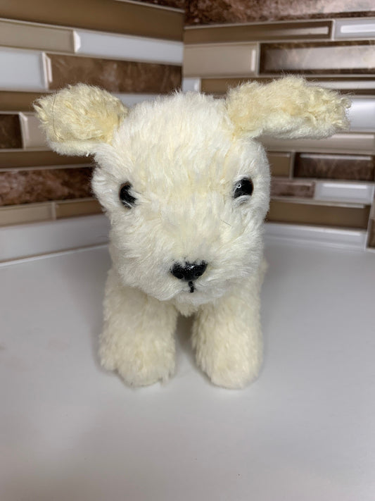 Small Our Generation Puppy Dog Plush. Possibly Poodle with pink collar.
