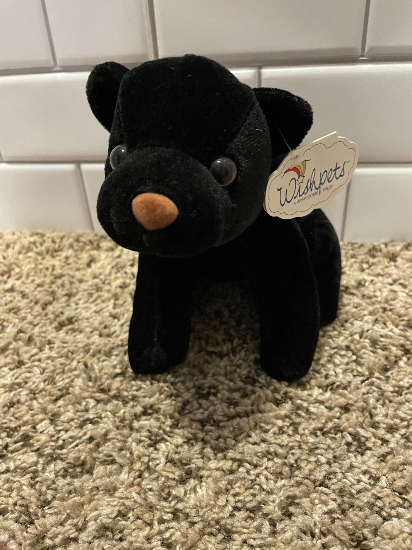 Wishpets Black Bear Plush EUC & NWT