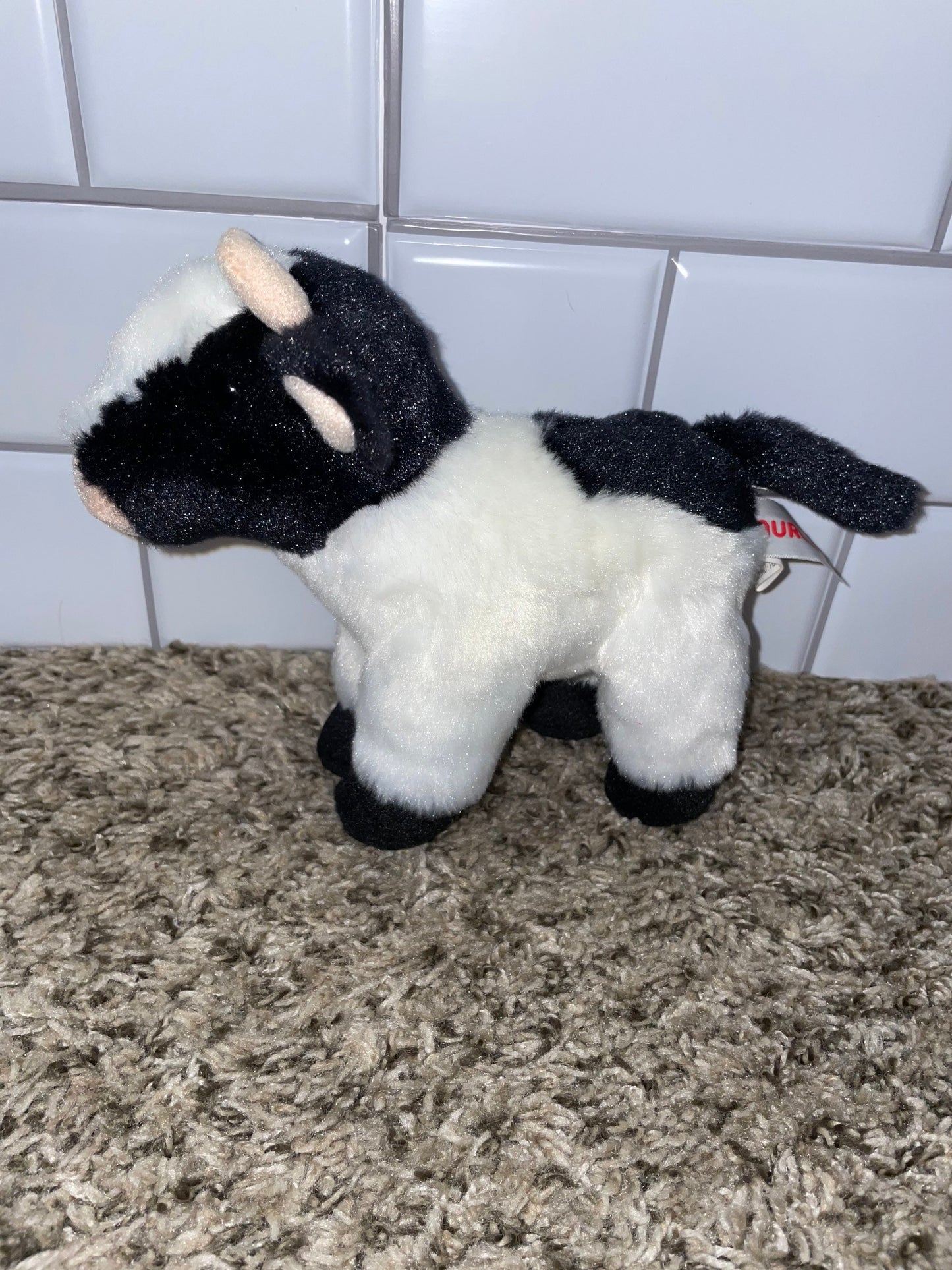 Aurora Small Black and White Cow Plush with Mooing Voice
