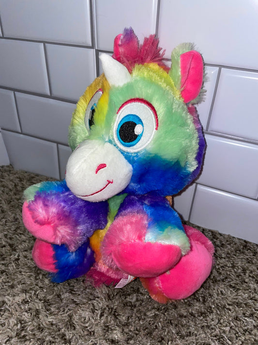Peek-A-Boo Toys Rainbow Unicorn Plush EUC
