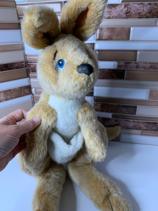 Vintage Nanco Animaland Kangaroo Plush, Yellow Star Detail