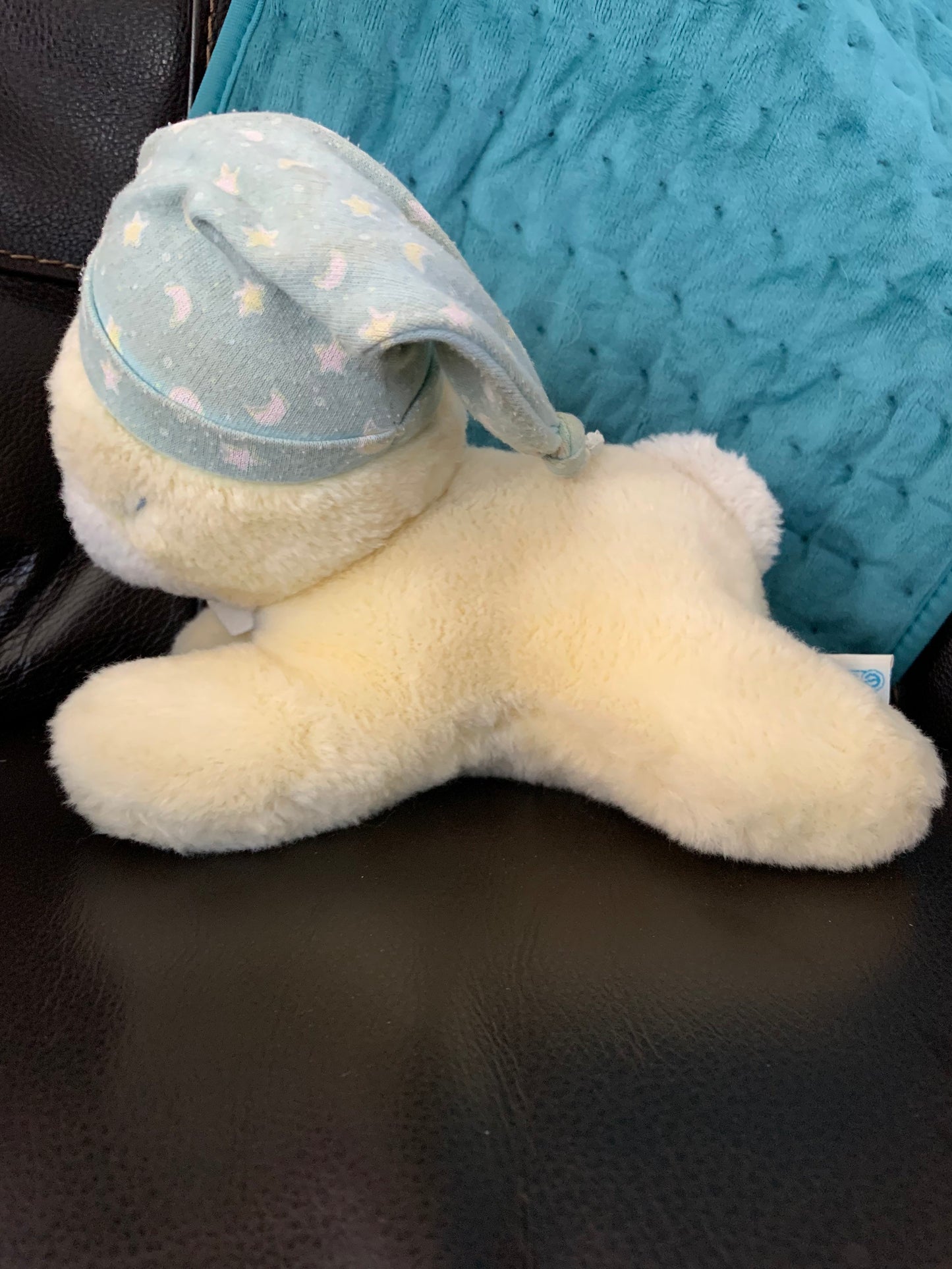 Rare Vintage Eden Yellow Sleeping Musical Teddy Plays Fur Elise Working Head Turns Collector Plush