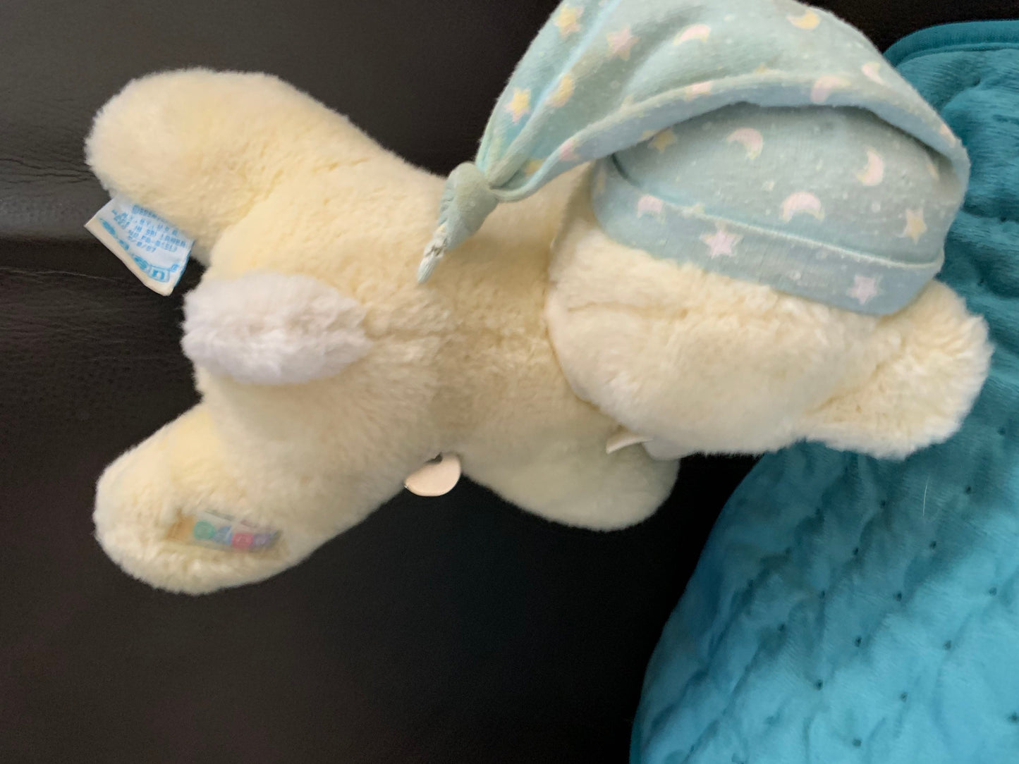 Rare Vintage Eden Yellow Sleeping Musical Teddy Plays Fur Elise Working Head Turns Collector Plush