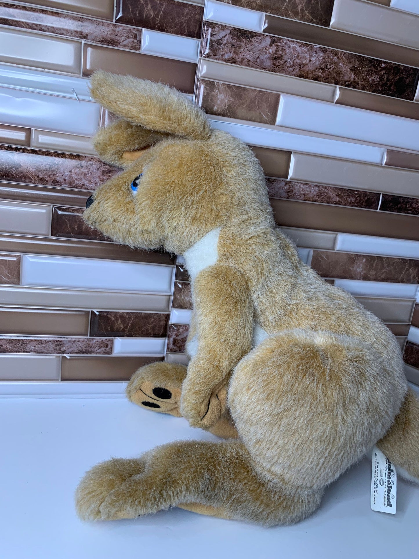 Vintage Nanco Animaland Kangaroo Plush, Yellow Star Detail