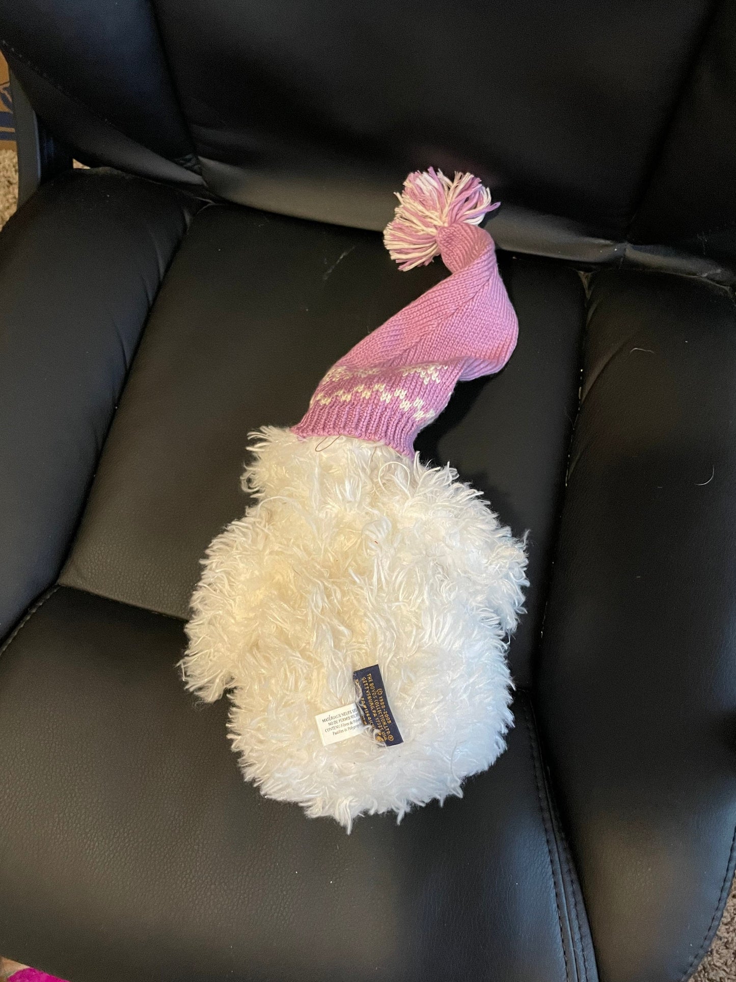 White Boyd’s Bear With Purple Hat Plush