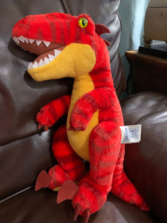Build A Bear Red Raptor Dinosaur Plush.