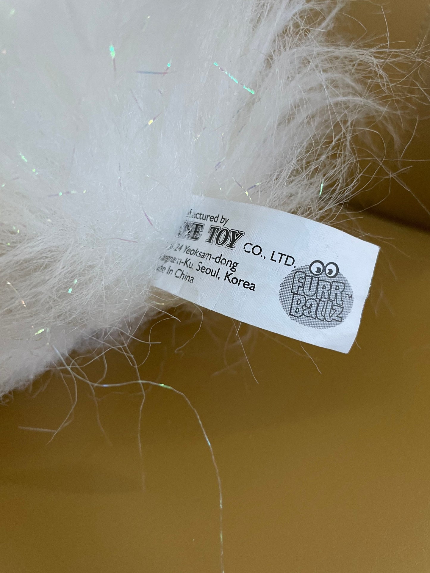Furr Ballz White Fuzzy Plush