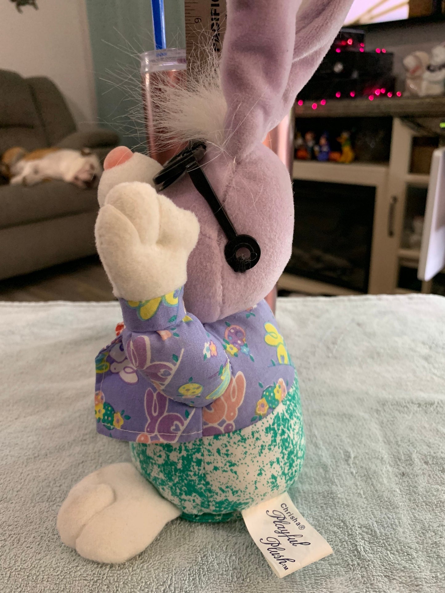 Vintage 1998 Chrisha Plush Bunny: Purple, Hip Sunglasses, Singing Toy