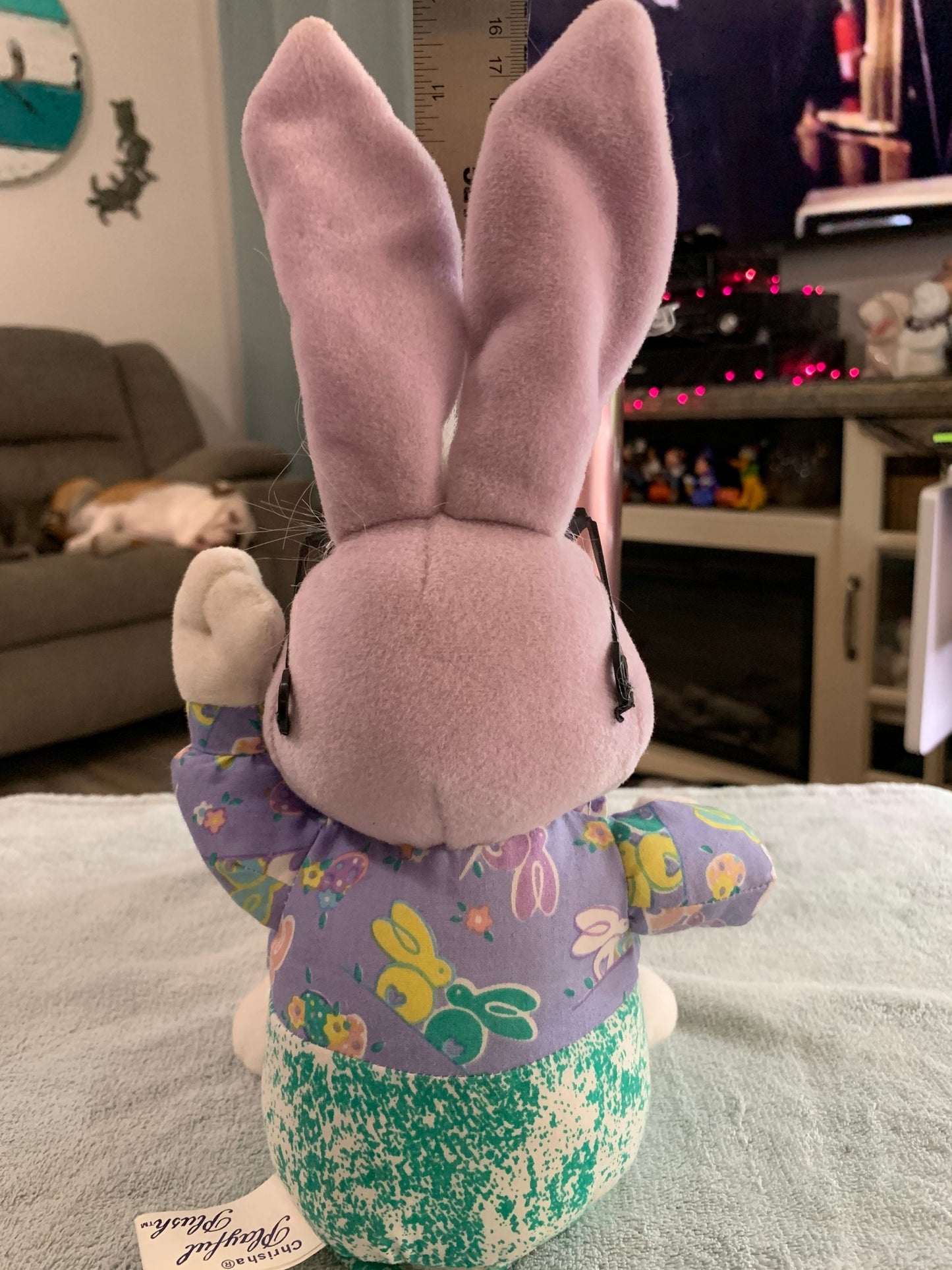 Vintage 1998 Chrisha Plush Bunny: Purple, Hip Sunglasses, Singing Toy