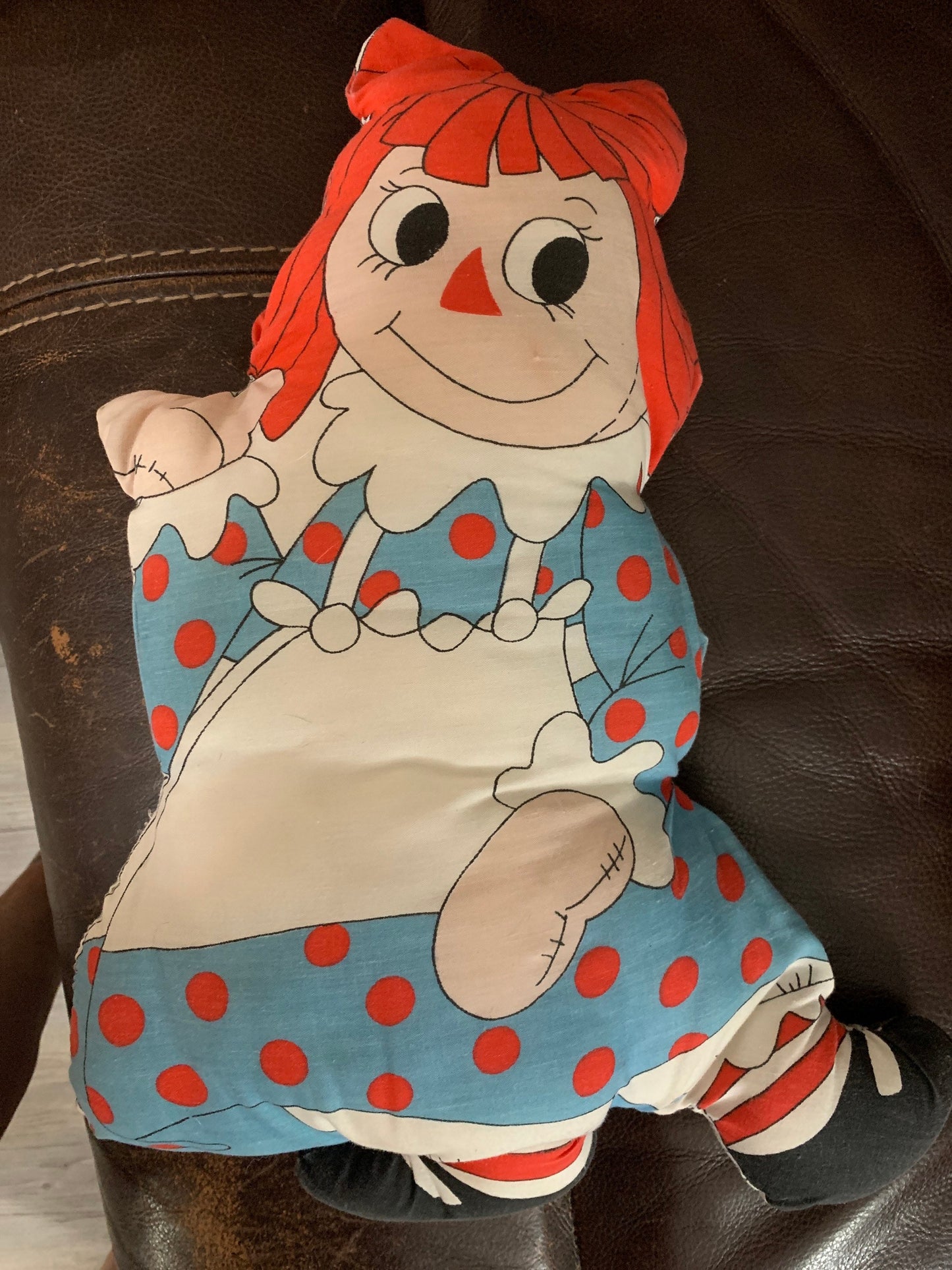 Vintage 20” Cut and Sew Raggedy Ann Pillow Plush. 1978. Rare