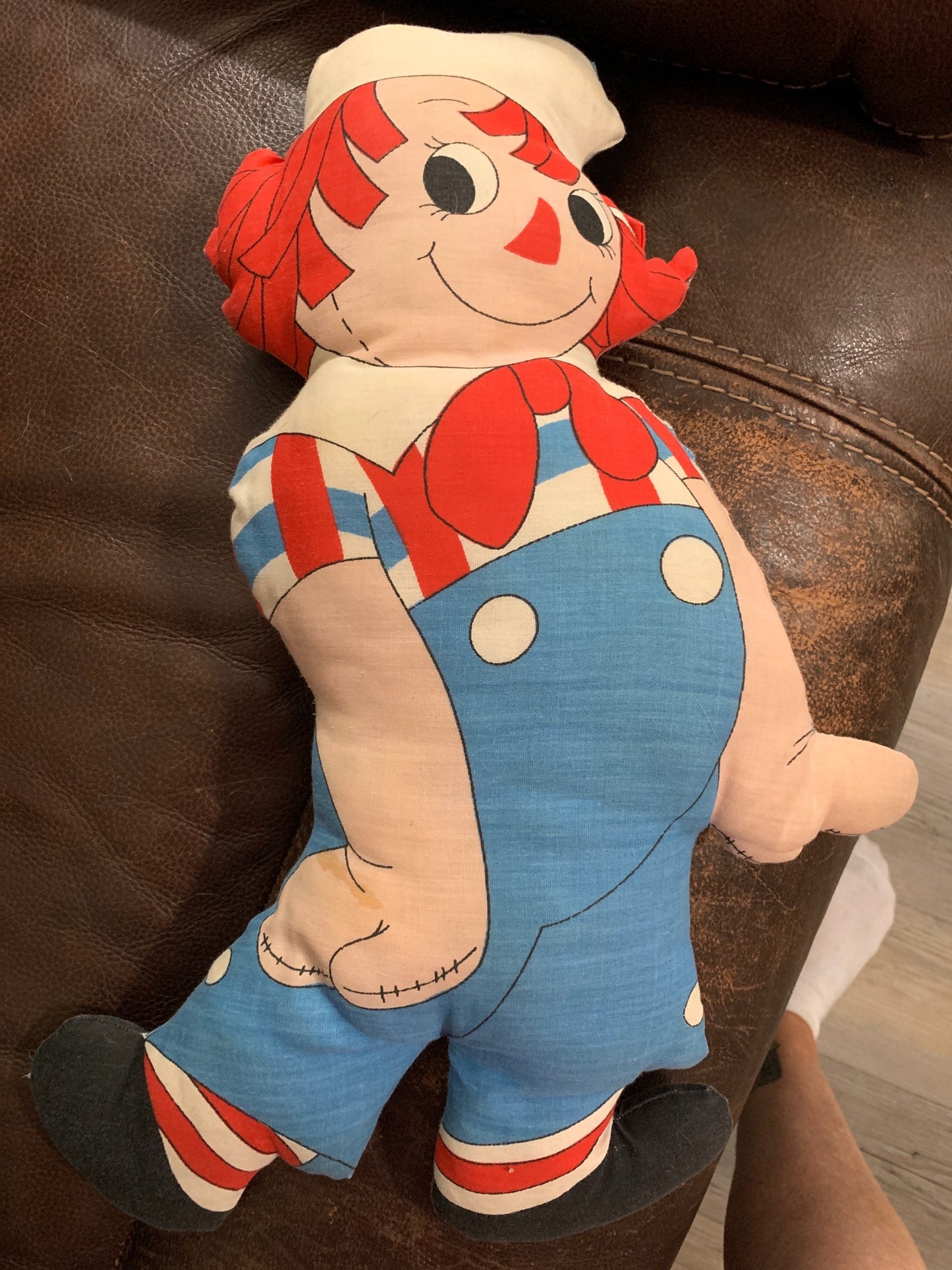 Vintage 20” Cut and Sew Raggedy Andy Pillow Plush. 1978