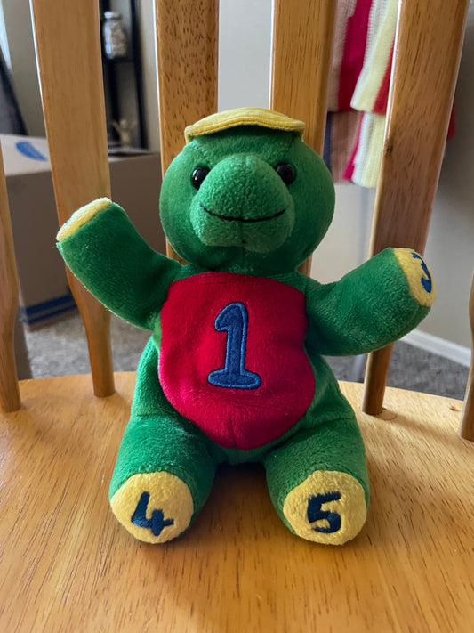 8” Bookpack Buddies Numbers Green Turtle Bean Plush Publications International