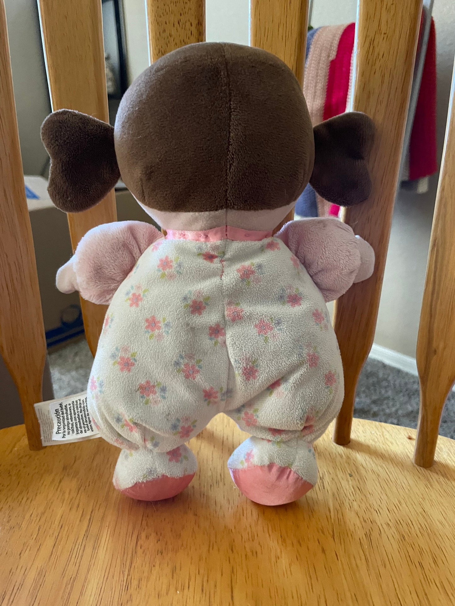 Baby Starters Brunette Olivia Rattle Baby Doll Plush 10”