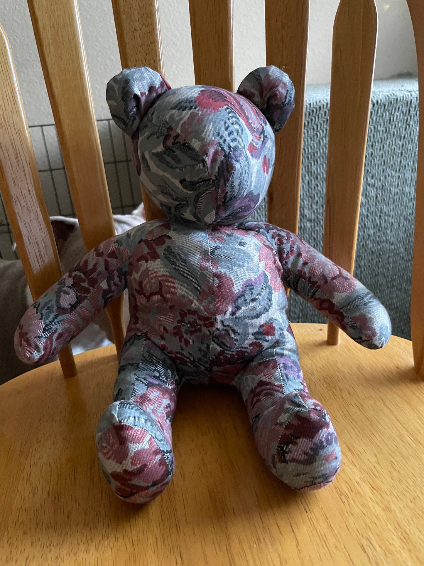 Vintage Floral Teddy Bear with no face plush
