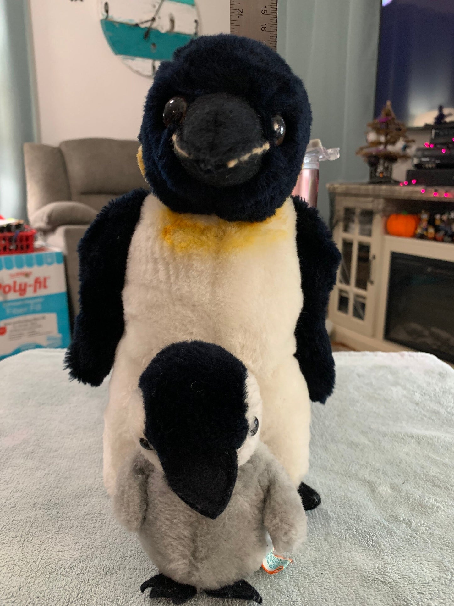 Vintage 1978 Dakin Emperor Penguin with baby plush