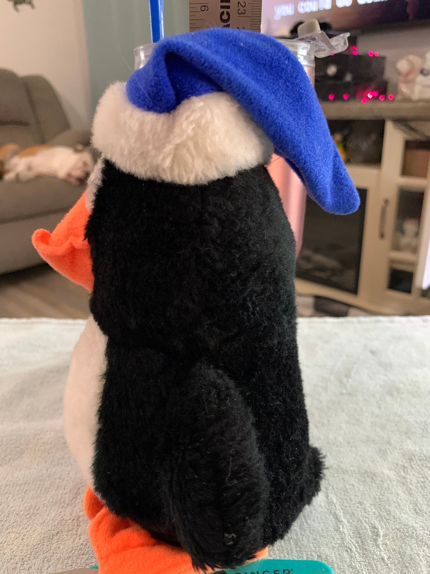 Vintage Carnival/Fair Style Penguin plush with blue hat. 1980’s
