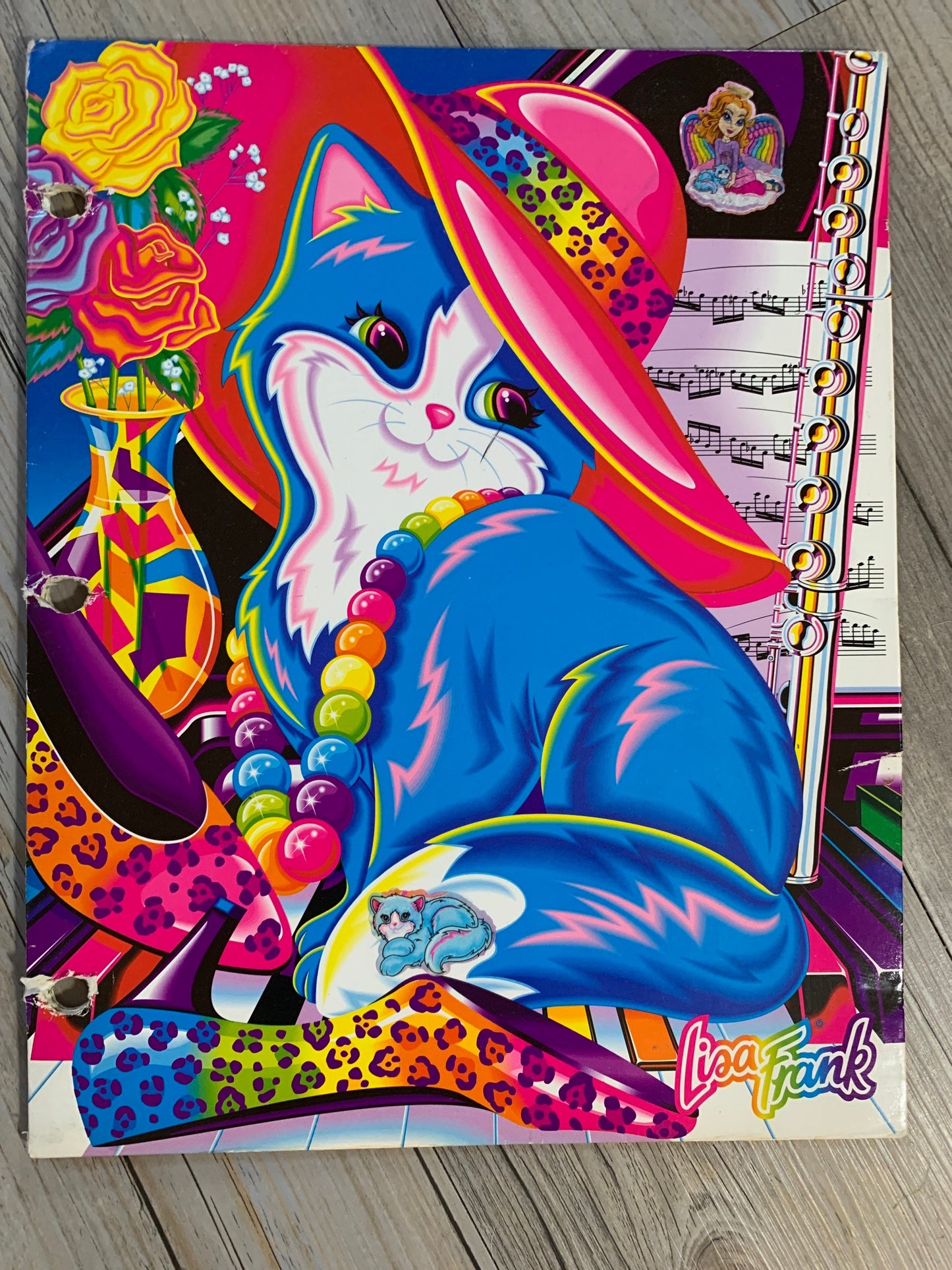 Vintage Lisa Frank Miss Furonica Kitty Pocket Folder