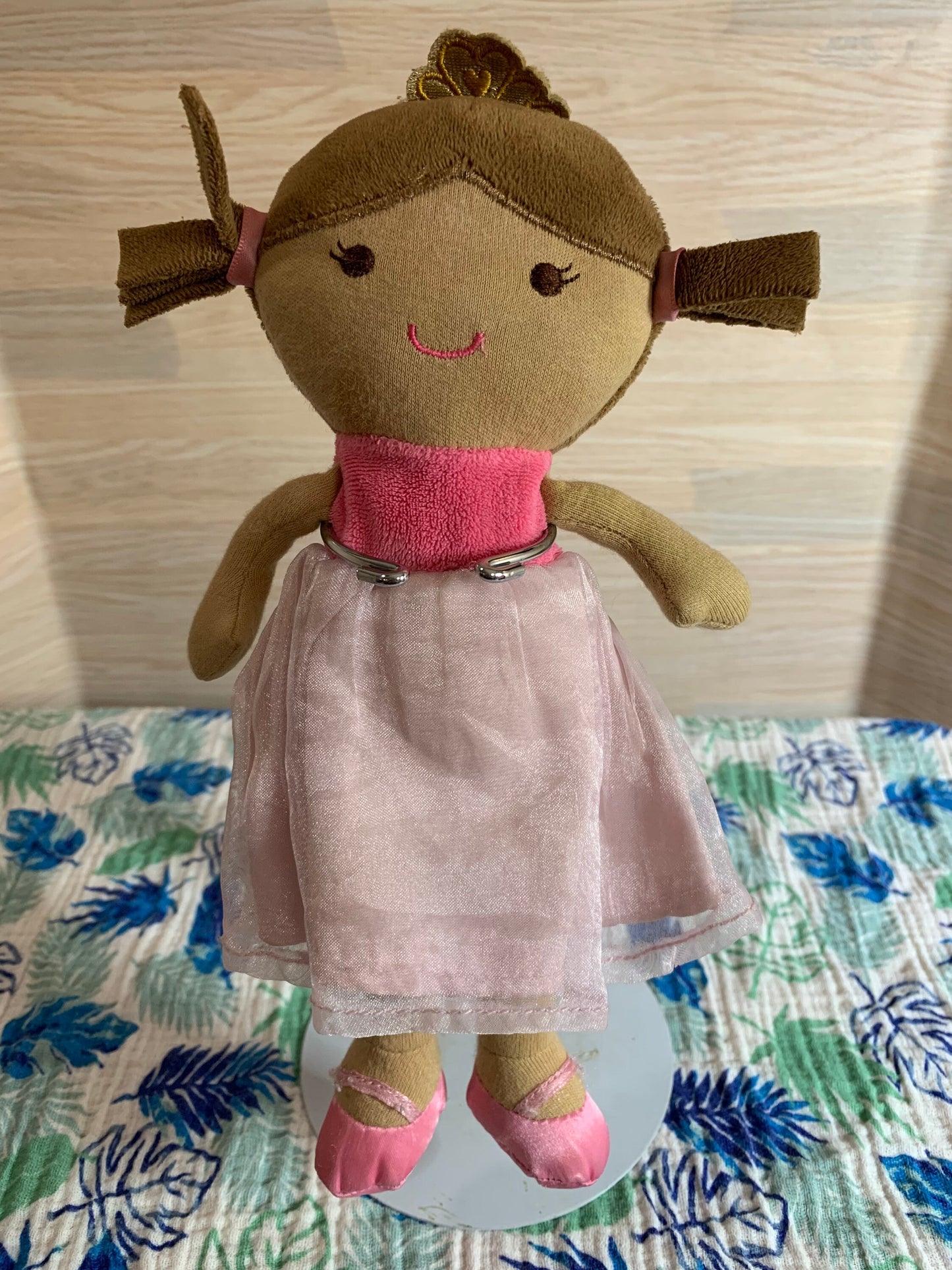 Carter's Ballerina Princess Plush Doll, Pink Dress, Brown Hair