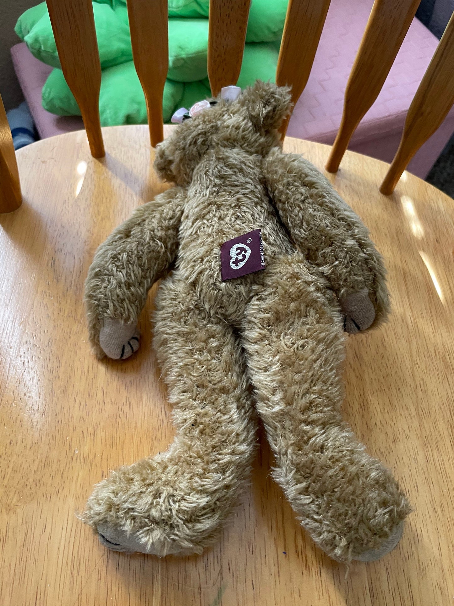 Vintage 1993 TY Eve Teddy Bear with Flower Crown Stuffed Animal Plush Toy