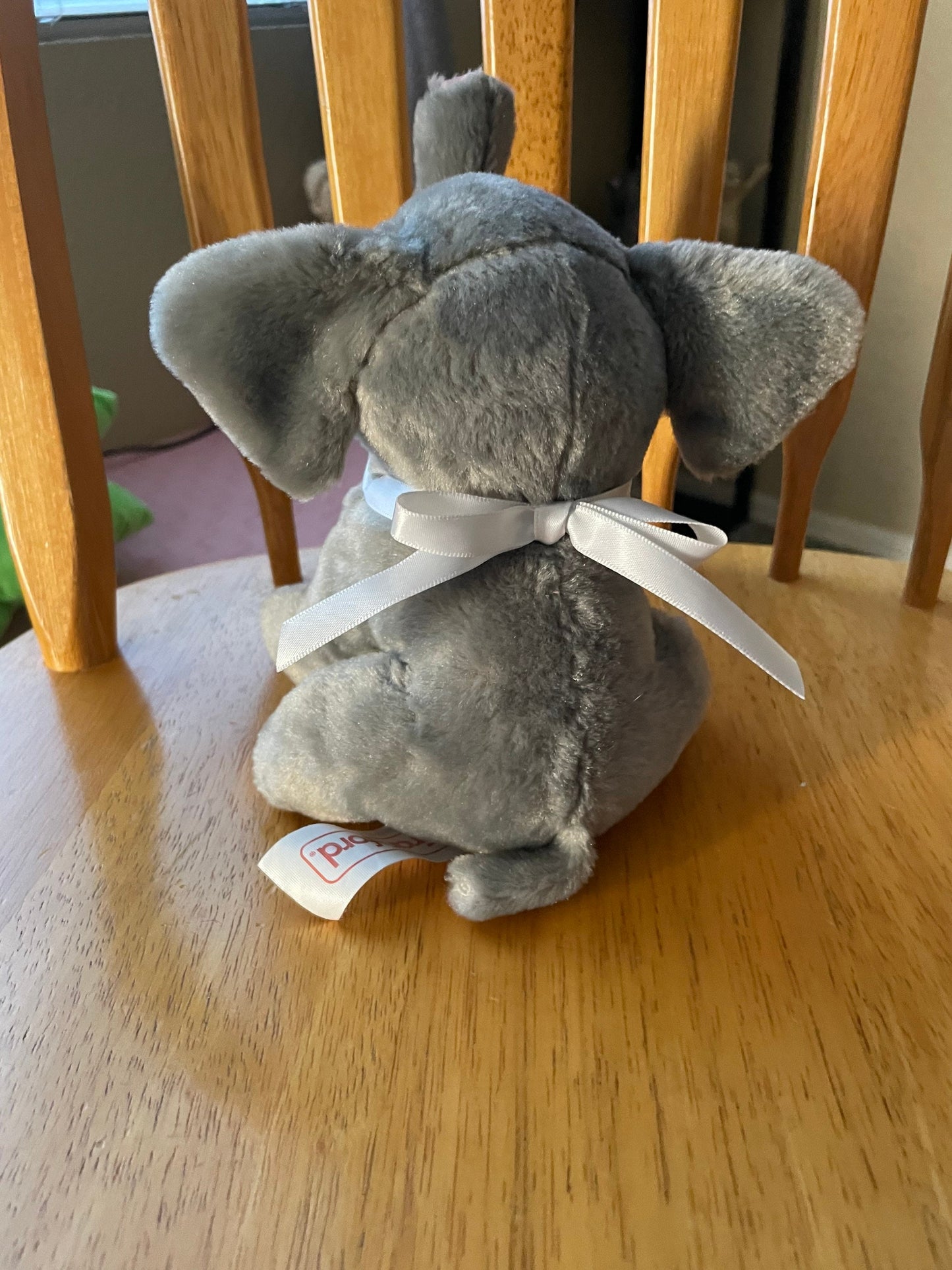 Vintage Small elephant with pink ribbon and heart nose stuffed Animal plush toys