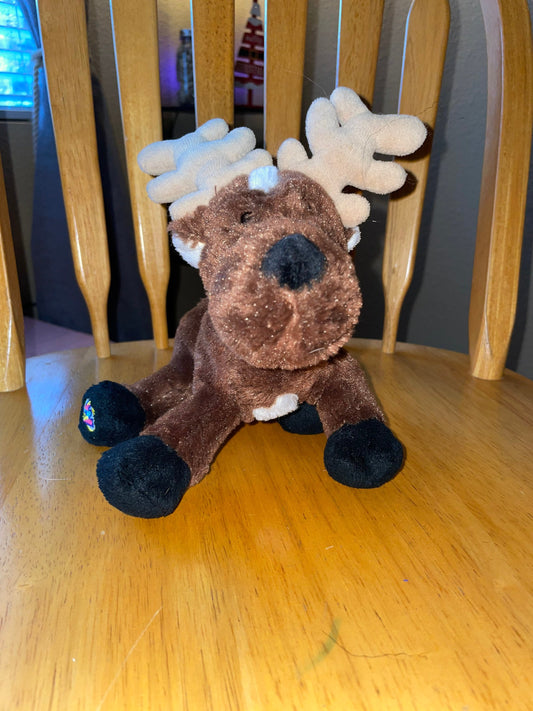 Webkinz Brown Reindeer Stuffed Animal Plush. No Code
