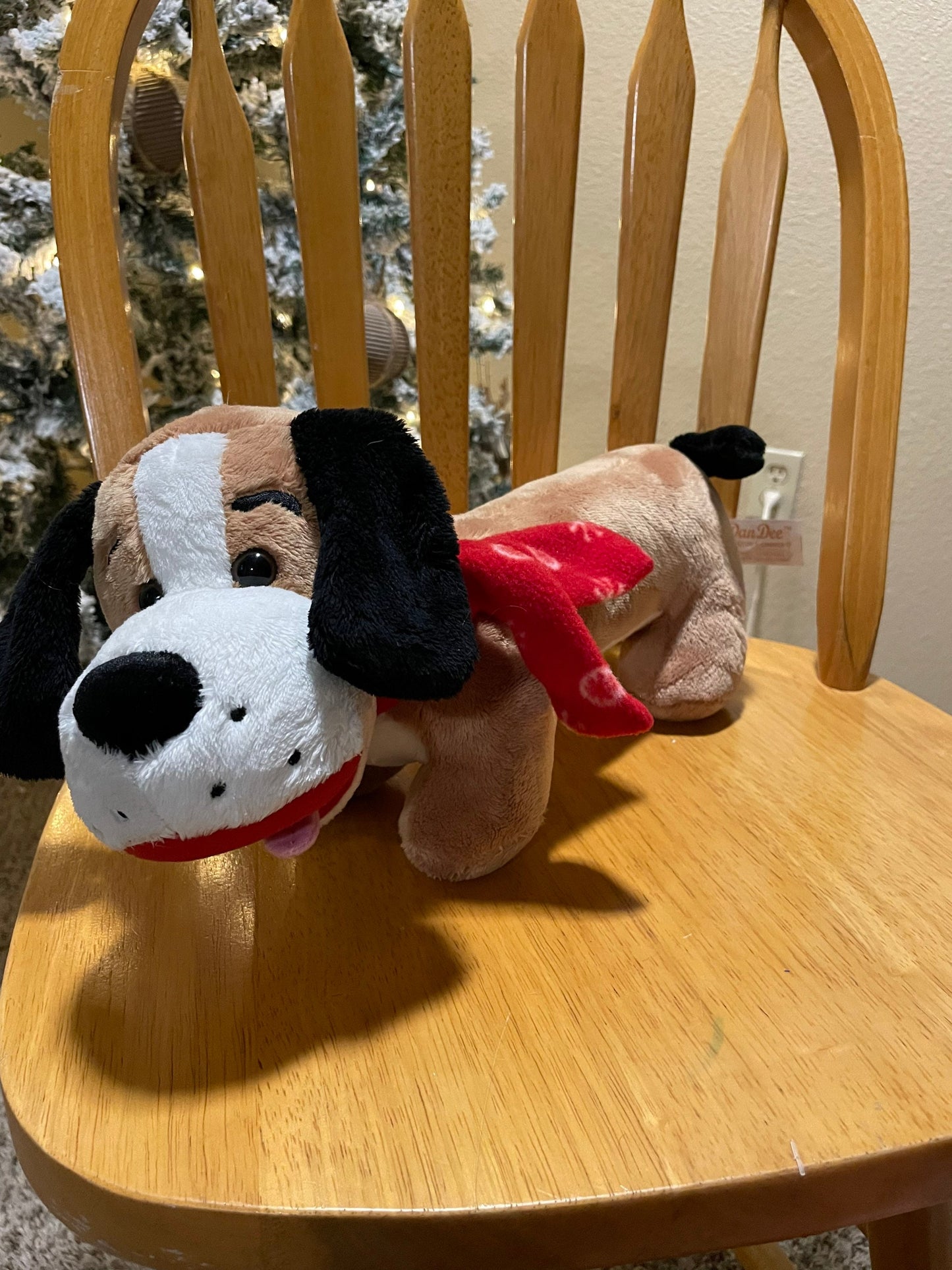 Dan Dee Dachshund Wiener Dog Plush Red Scarf Stuffed Animal 15” Long