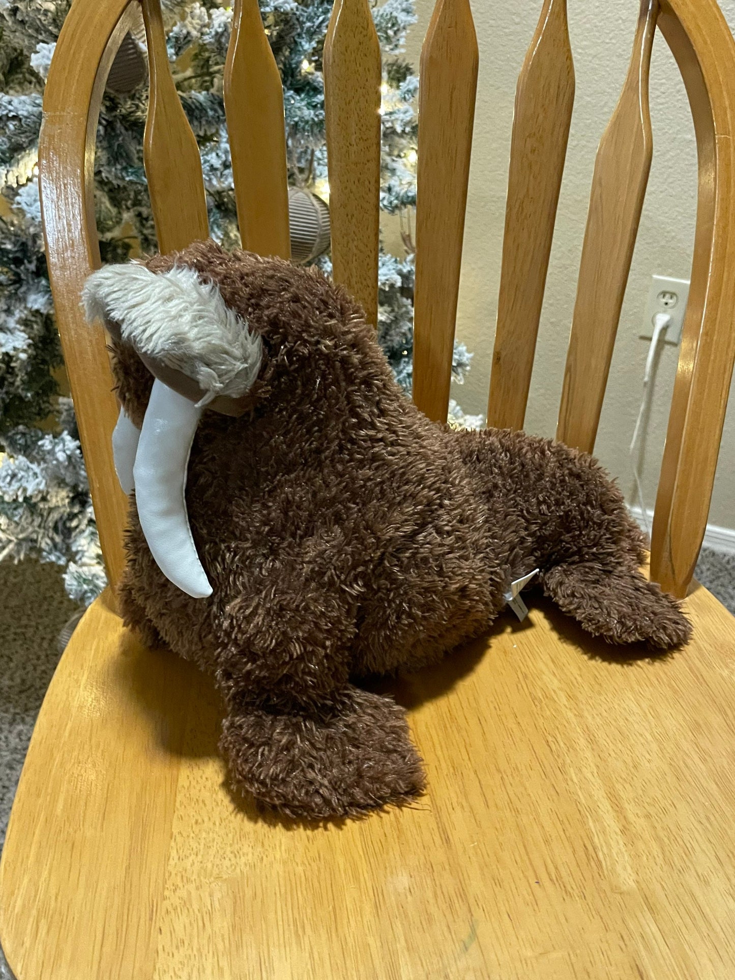 SeaWorld Brown Walrus Plush With White Vinyl Tusks Large