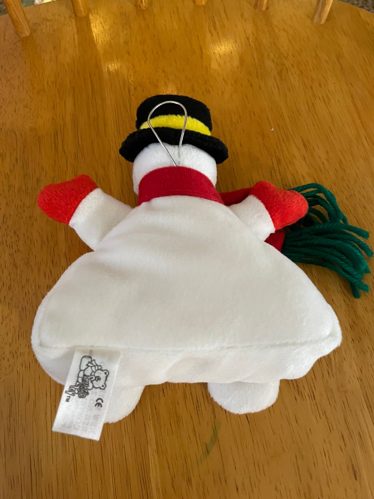 Vintage Snuggie Toy snowman Christmas ornament plush stuffed animal toy