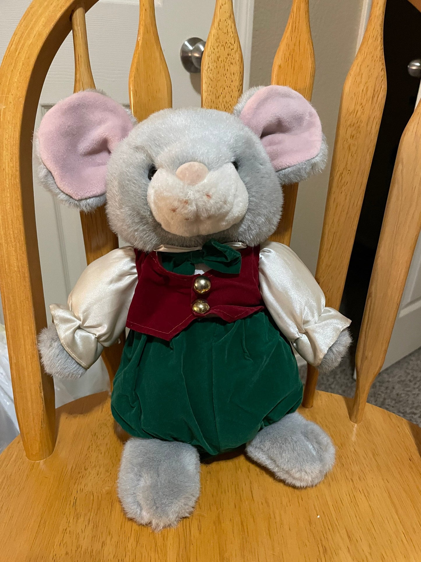 Gibson Greetings Plush 11” Mouse Christmas Holiday Toy Vintage 1995