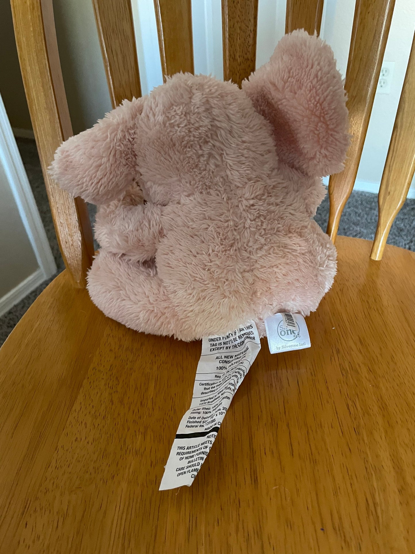 Silver One Stuffed Plush Baby Elephant 9”
