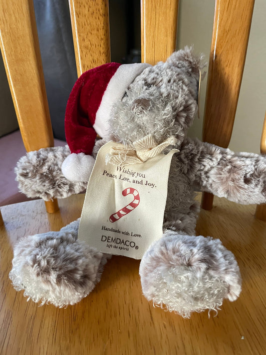 Demdaco Christmas Mini Giving Teddy Bear Stuffed Animal Plush Toy NWT