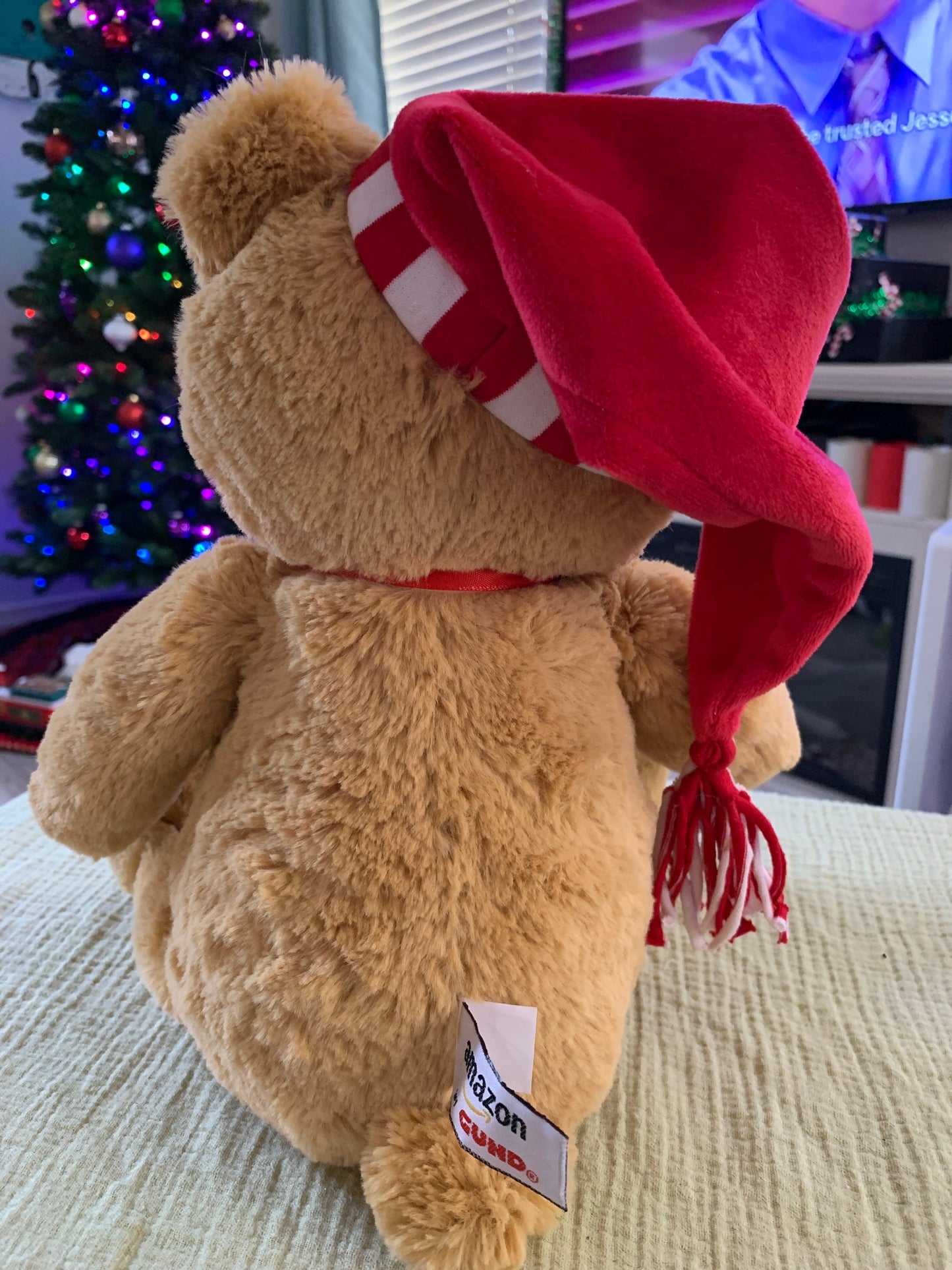 Gund Amazon Holiday Christmas Santa Teddy bear plush 13”