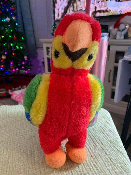 Vintage Parrot Plush. Firm stuffed. Possibly Dakin Or Russ. No tag.