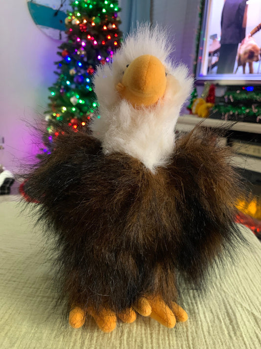 Vintage Kellytoy Play Pets Bald Eagle Plush Stuffed Animal.  9” Tall