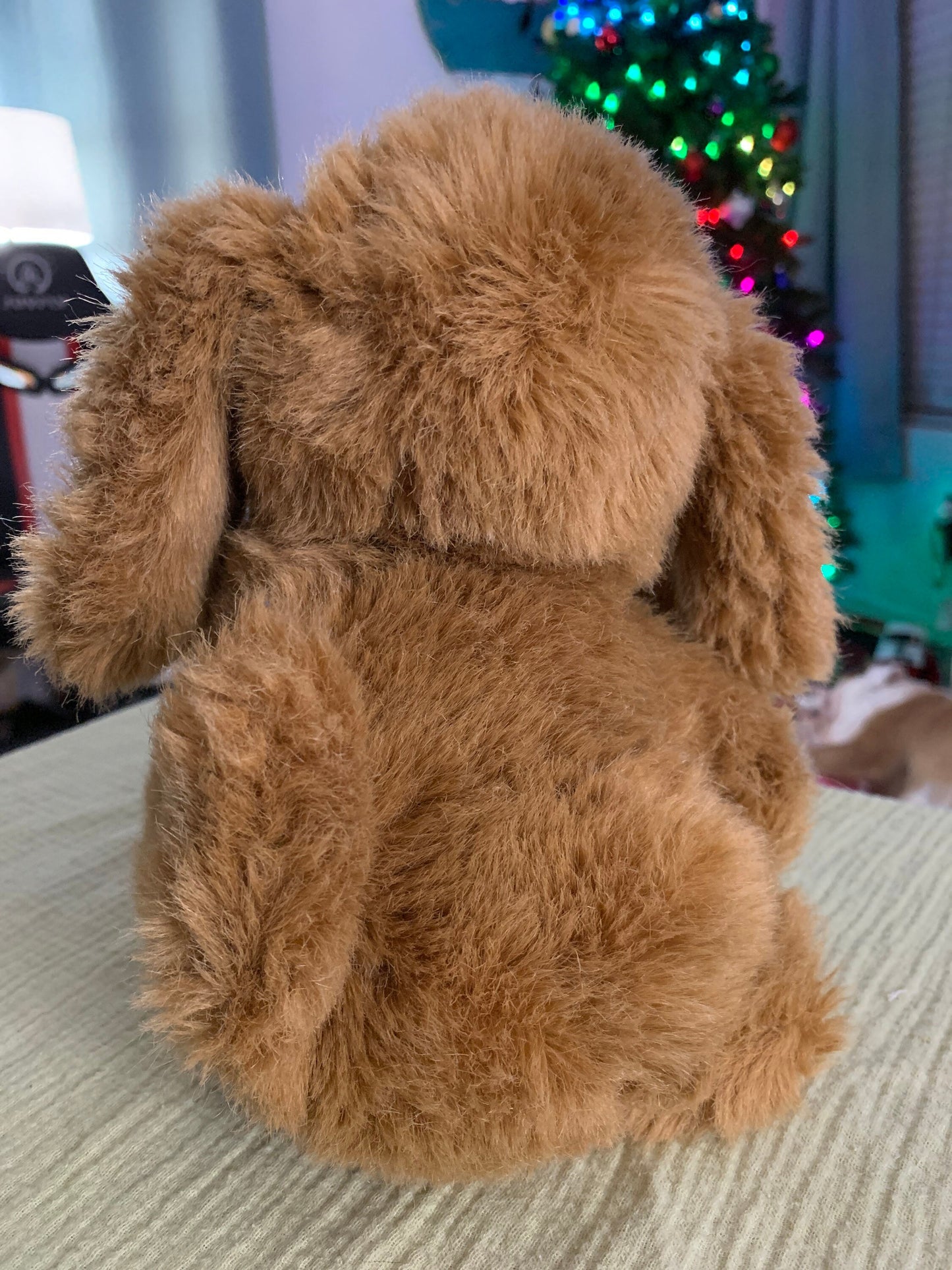 Vintage Brown Sitting Dog Plush 8” No tush tag.