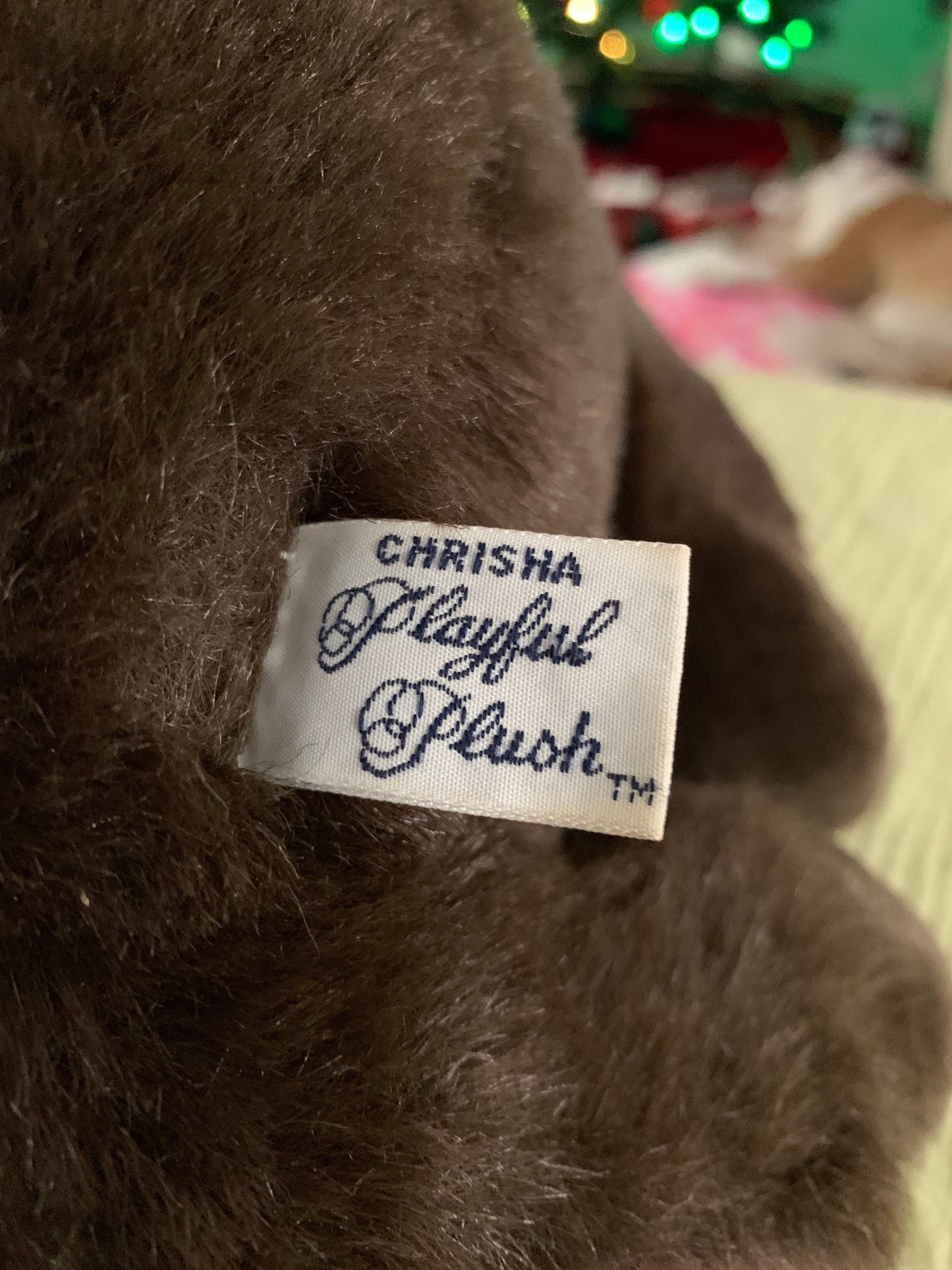 Vintage Chrisha Playful Plush Brown Monkey Gorilla Plush. 12”