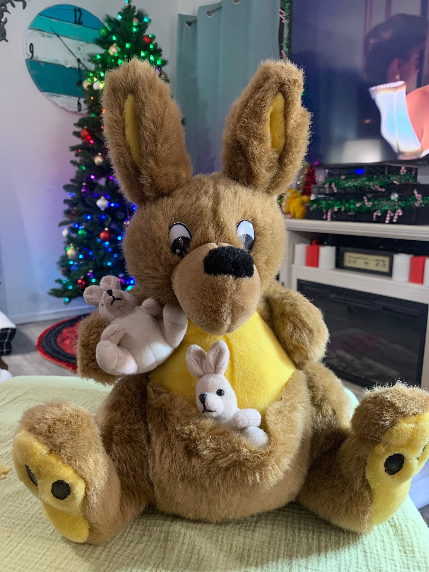 Galaxy Brown Kangaroo Mom Plush with 2 Babies.