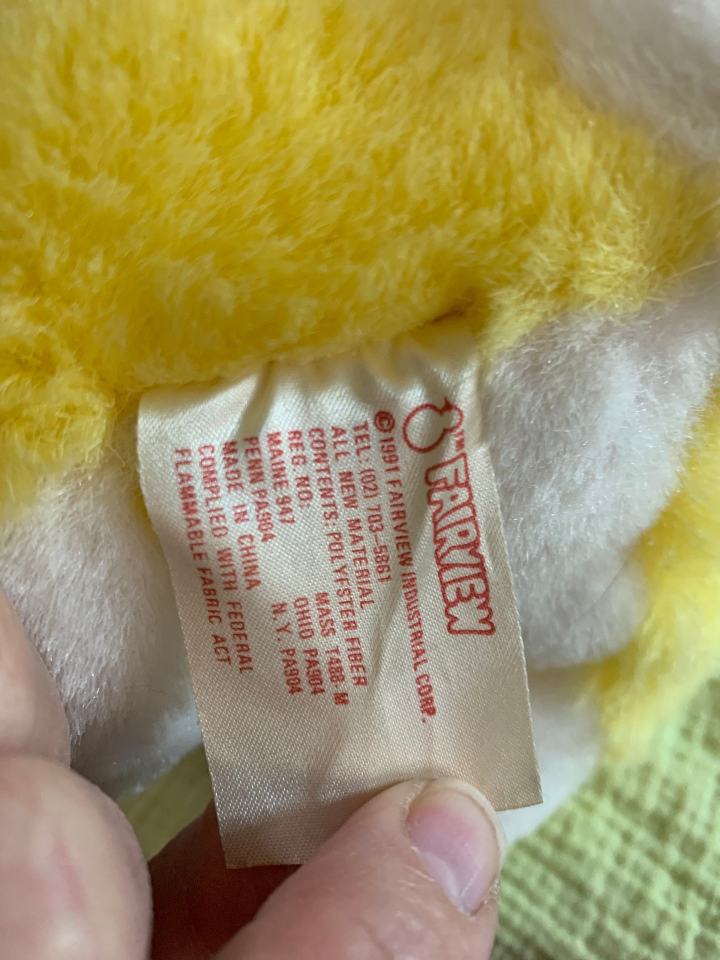 Vintage 1981 Fairview Yellow Bunny Rabbit with Visor