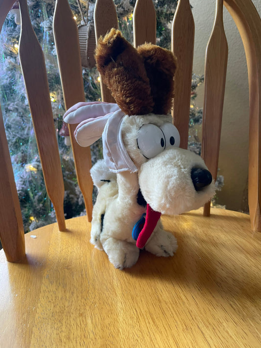 Dakin Odie 1983 plush with bunny ears - missing carrot